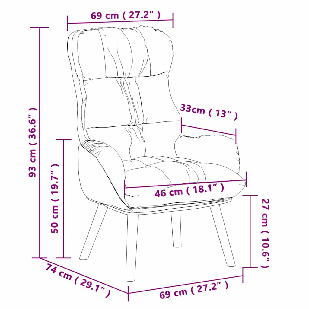 Fauteuil Cappuccino 69 x 74 x 93 cm Kunstleer