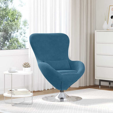 Eivormige stoel Blauw Fluweel