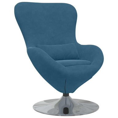 Eivormige stoel Blauw Fluweel