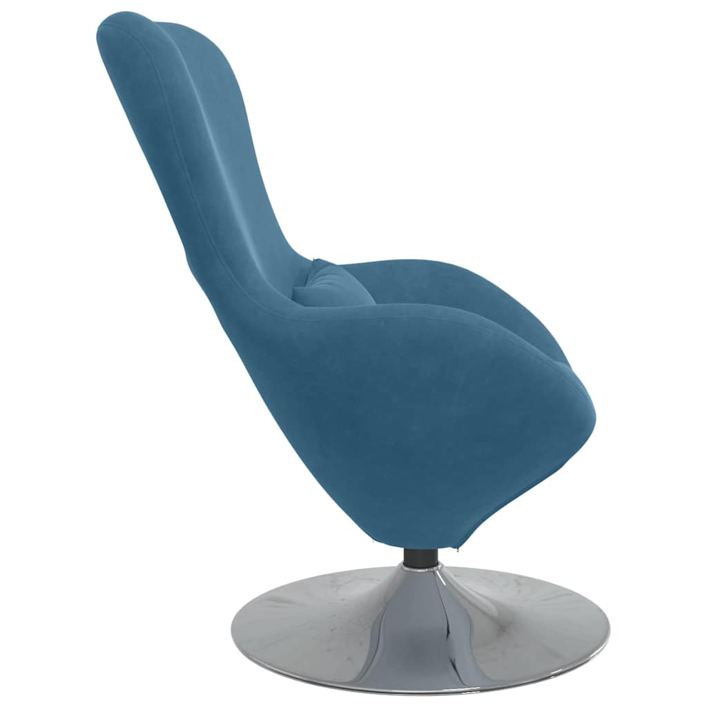 Eivormige stoel Blauw Fluweel