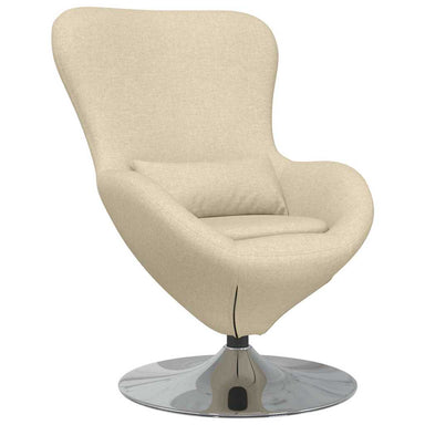 Eivormige stoel Crème 63 x 73 x 90 cm Stof