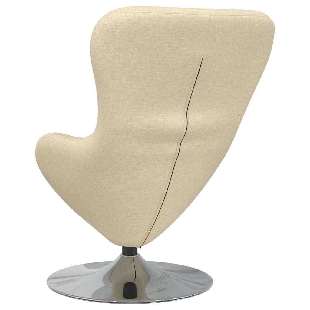 Eivormige stoel Crème 63 x 73 x 90 cm Stof