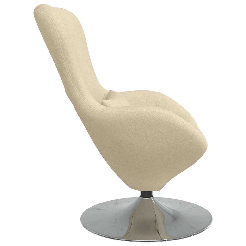 Eivormige stoel Crème 63 x 73 x 90 cm Stof