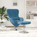 Egg Chair met Voetsteun with Footstool Blauw Fluweel