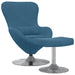 Egg Chair met Voetsteun with Footstool Blauw Fluweel