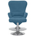 Egg Chair met Voetsteun with Footstool Blauw Fluweel