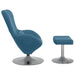 Egg Chair met Voetsteun with Footstool Blauw Fluweel