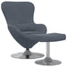 Egg Chair met Voetsteun Donkergrijs Fluweel