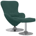 Egg Chair met Voetsteun Donkergroen Fluweel