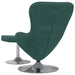 Egg Chair met Voetsteun Donkergroen Fluweel