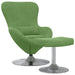 Egg Chair met Voetsteun Lichtgroen Fluweel
