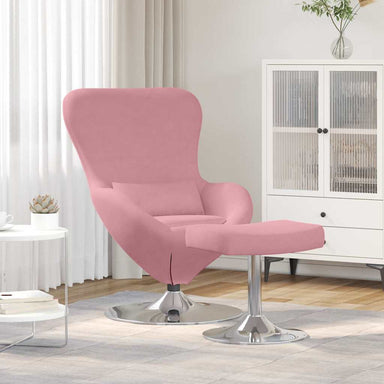 Egg Chair met Voetsteun Roze Fluweel