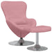 Egg Chair met Voetsteun Roze Fluweel