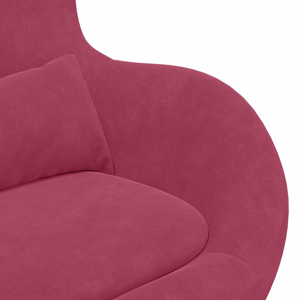 Egg Chair met Voetsteun Wijnrood Fluweel