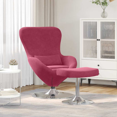Egg Chair met Voetsteun Wijnrood Fluweel