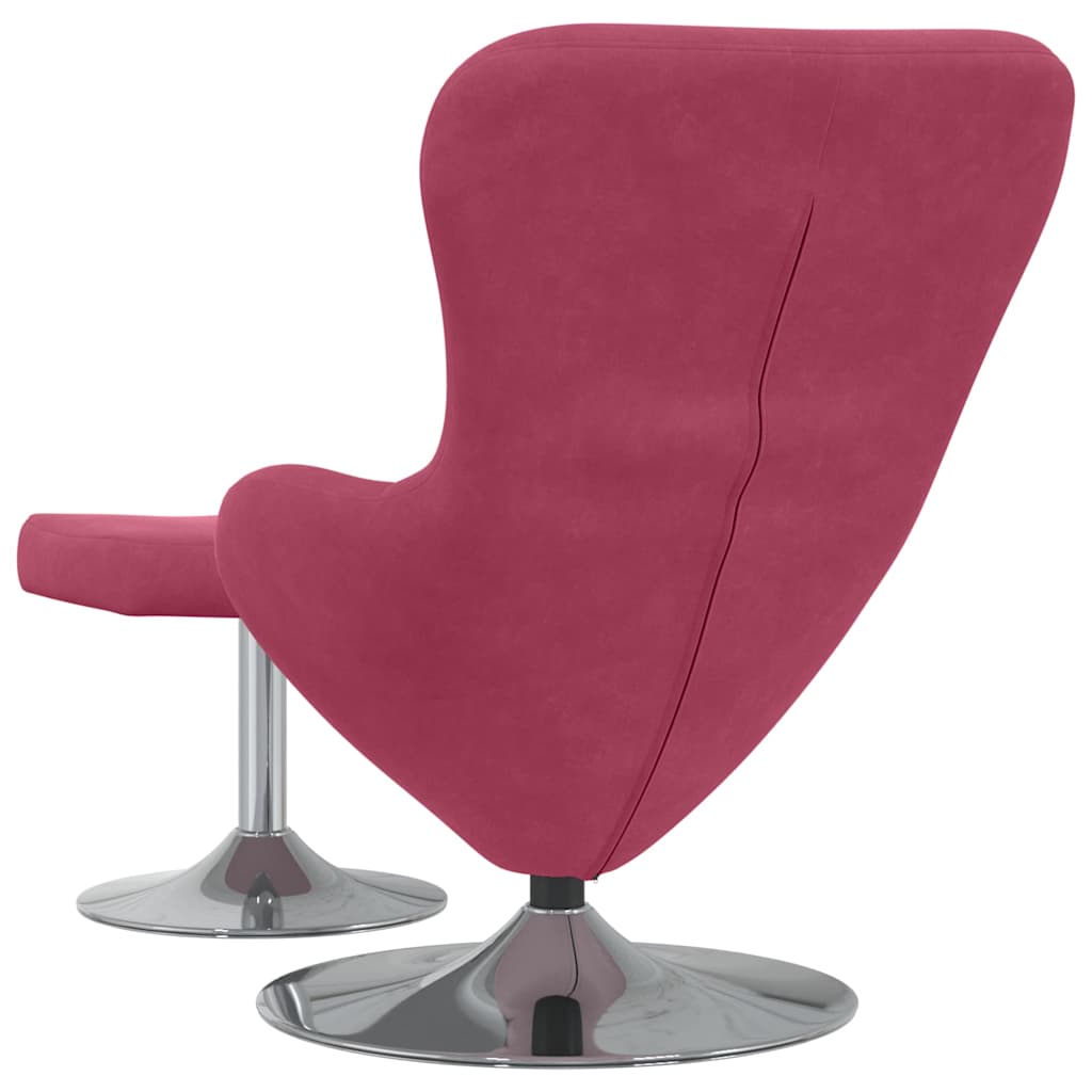 Egg Chair met Voetsteun Wijnrood Fluweel