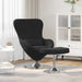 Egg Chair met Voetsteun Zwart Fluweel
