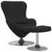 Egg Chair met Voetsteun Zwart Fluweel