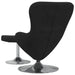 Egg Chair met Voetsteun Zwart Fluweel