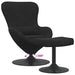 Egg Chair met Voetsteun Zwart Fluweel