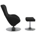 Egg Chair met Voetsteun Zwart Fluweel