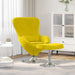 Egg Chair met Voetsteun Geel Fluweel