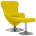 Egg Chair met Voetsteun Geel Fluweel