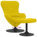 Egg Chair met Voetsteun Geel Fluweel
