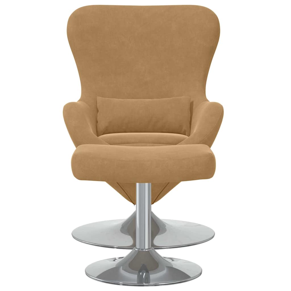 Egg Chair met Voetsteun Bruin Fluweel