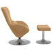 Egg Chair met Voetsteun Bruin Fluweel