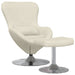 Egg Chair met Voetsteun Crème Fluweel