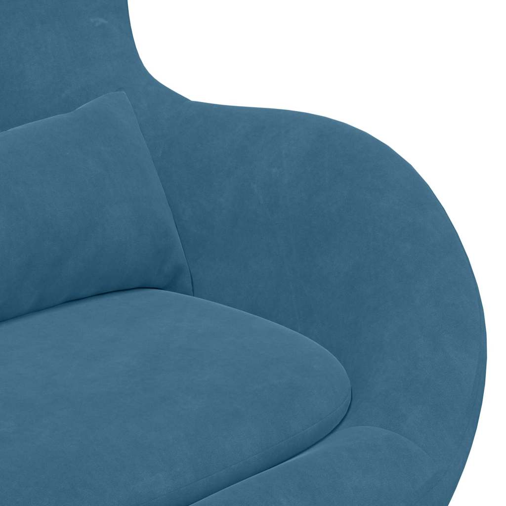 Eivormige stoel Blauw 63 x 73 x 90 cm Fluweel