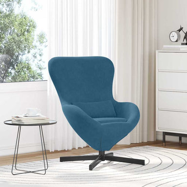 Eivormige stoel Blauw 63 x 73 x 90 cm Fluweel