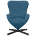 Eivormige stoel Blauw 63 x 73 x 90 cm Fluweel