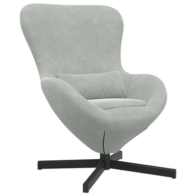 Eivormige stoel Lichtgrijs 63 x 73 x 90 cm Fluweel