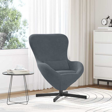 Eivormige stoel Donkergrijs 63 x 73 x 90 cm Fluweel