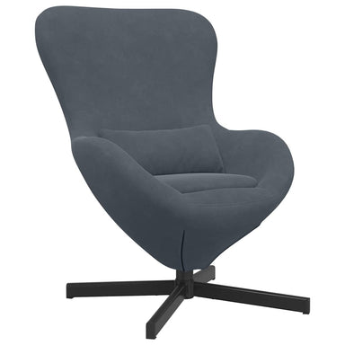 Eivormige stoel Donkergrijs 63 x 73 x 90 cm Fluweel