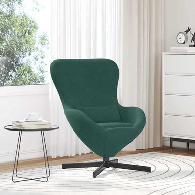Eivormige stoel Donkergroen 63 x 73 x 90 cm Fluweel