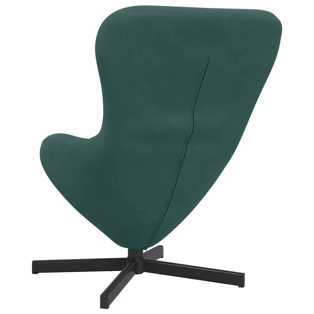 Eivormige stoel Donkergroen 63 x 73 x 90 cm Fluweel