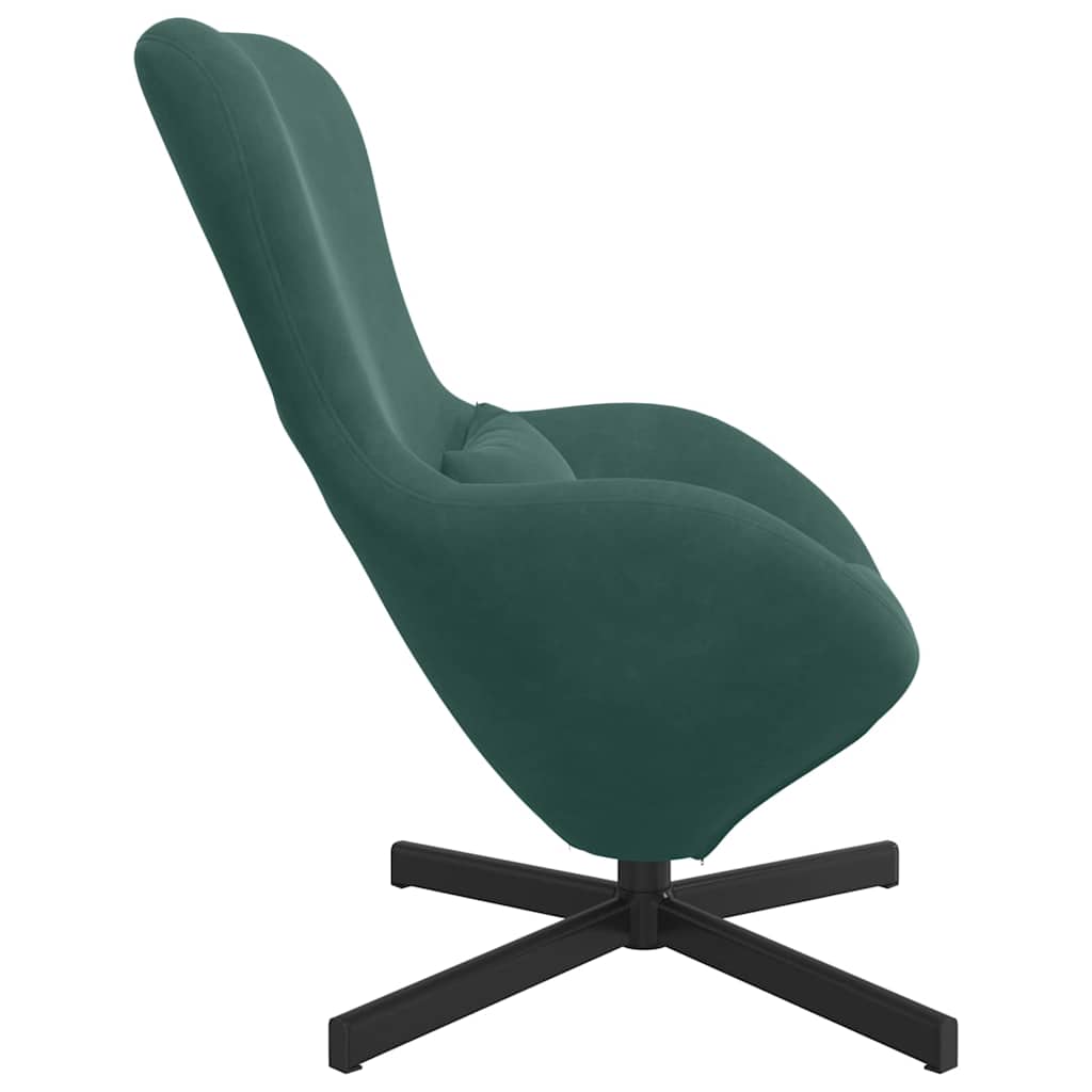 Eivormige stoel Donkergroen 63 x 73 x 90 cm Fluweel