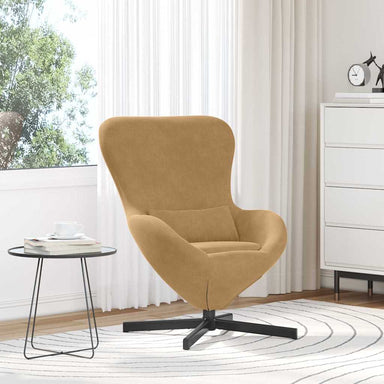 Eivormige stoel Bruin 63 x 73 x 90 cm Fluweel