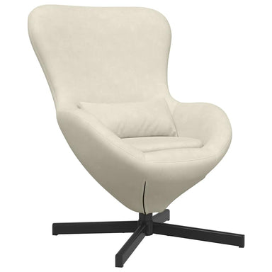 Eivormige stoel Crème 63 x 73 x 90 cm Fluweel