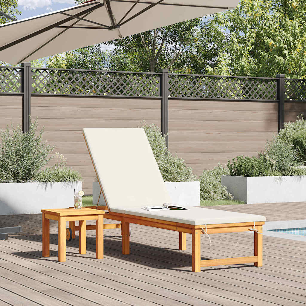 Ligstoel Bruin 202 x 53 x 89 cm Massief Acaciahout