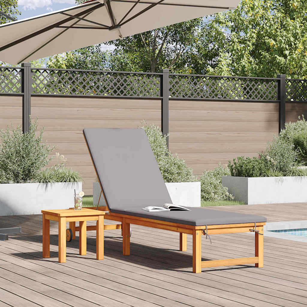Ligstoel Bruin 202 x 53 x 89 cm Massief Acaciahout