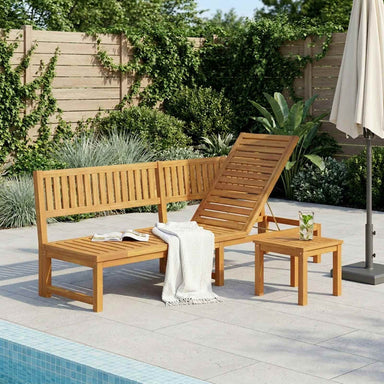 Ligstoel Olie naturel 200 x 57 x 75cm Massief acaciahout