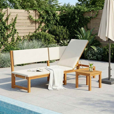 Ligstoel Olie naturel 200 x 57 x 75cm Massief acaciahout