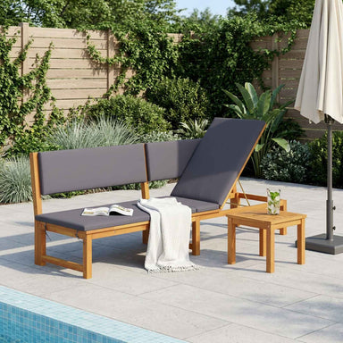 Ligstoel Olie naturel 200 x 57 x 75cm Massief acaciahout