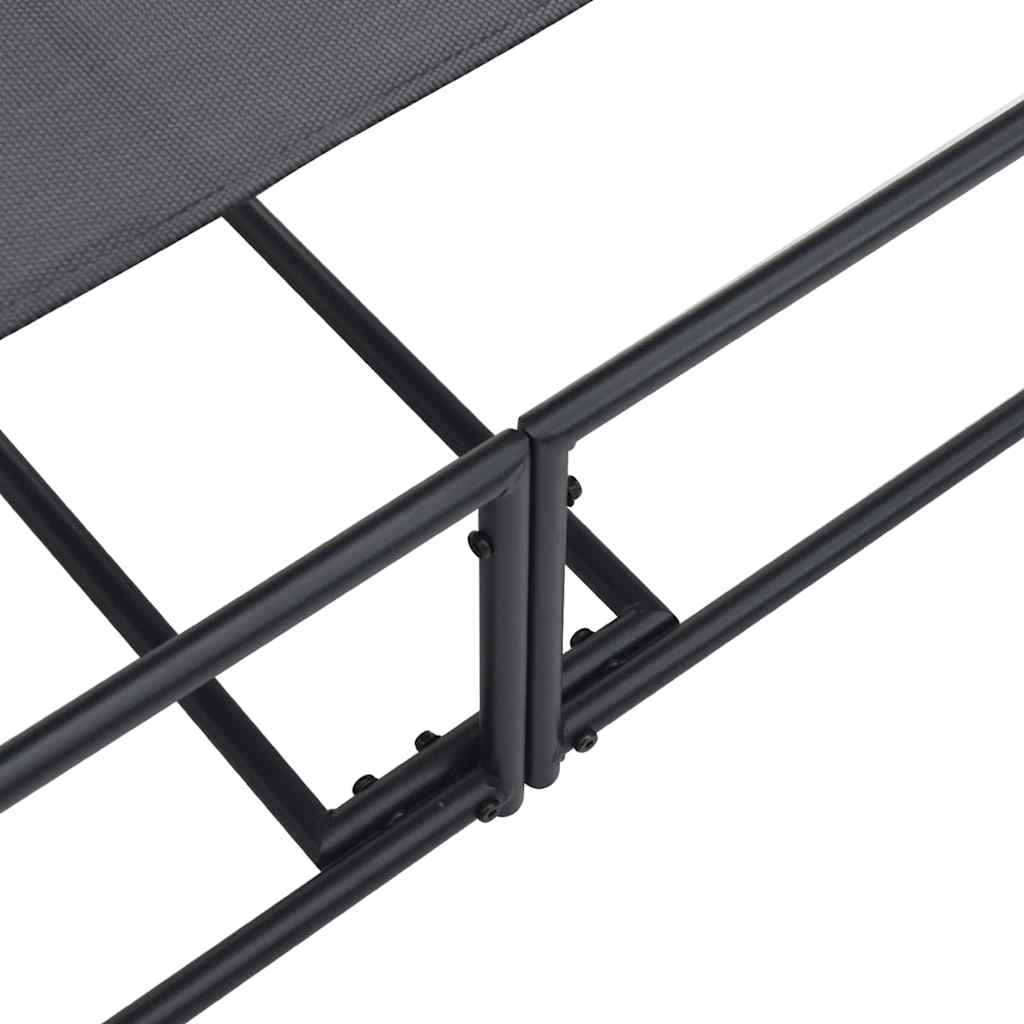 Tuin Zonnebed 2 st Zwart Gepoedercoat staal