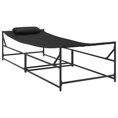 Tuin Zonnebed 2 st Zwart Gepoedercoat staal