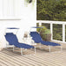 Ligstoel 2 st Polyester Blauw